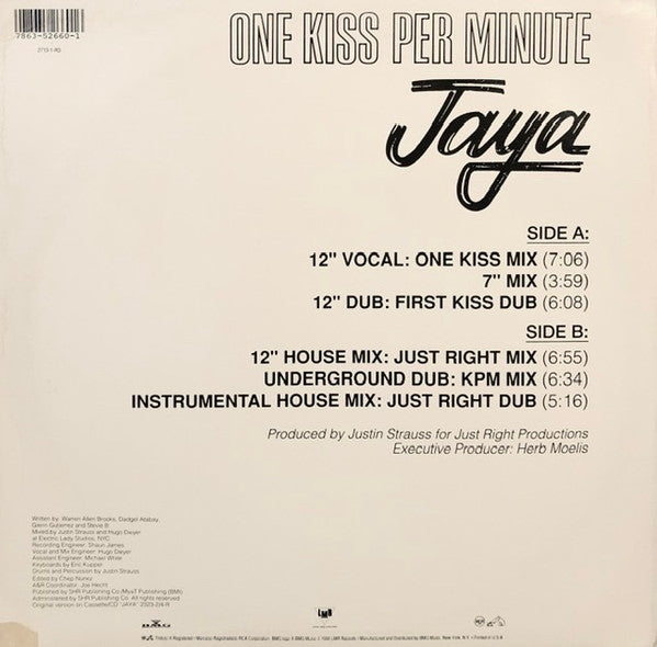 Jaya (2) : One Kiss Per Minute (12", Promo)