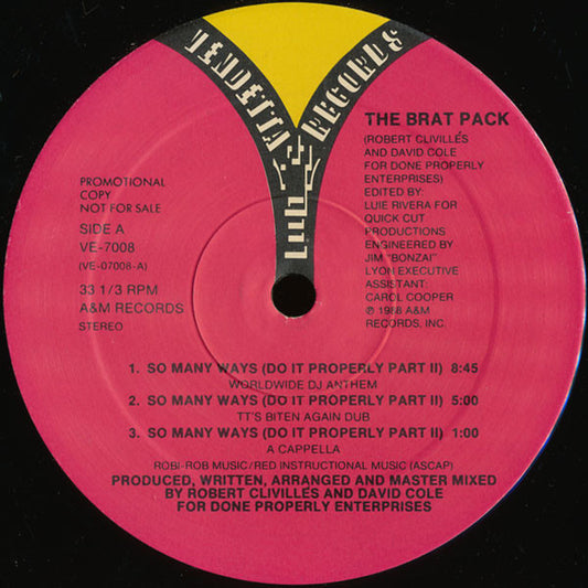 The Brat Pack : So Many Ways (Do It Properly Part II) (12", Promo)