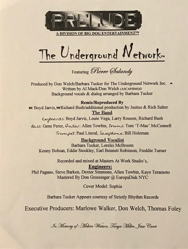 The Underground Network : Love Is The Answer (2x12", Promo, W/Lbl)