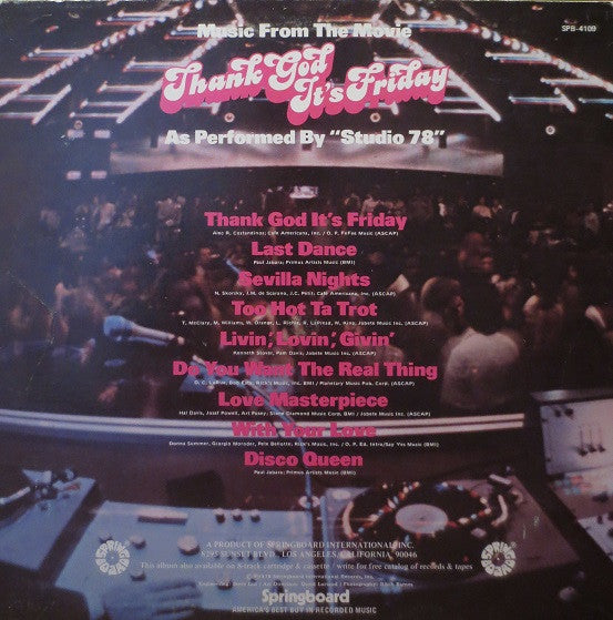 Studio '78 : Thank God It's Friday (Music From The Movie) (LP, Album)