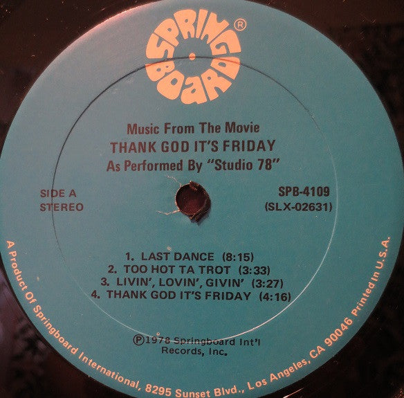 Studio '78 : Thank God It's Friday (Music From The Movie) (LP, Album)