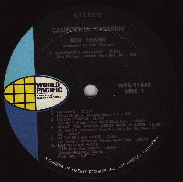 Bud Shank : California Dreamin' (LP, Album)