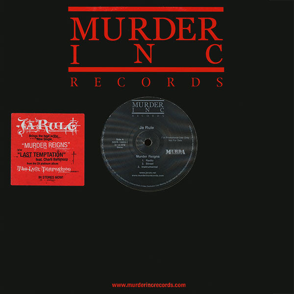 Ja Rule : Murder Reigns (12", Promo)
