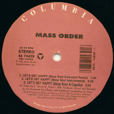 Mass Order : Let's Get Happy (12")