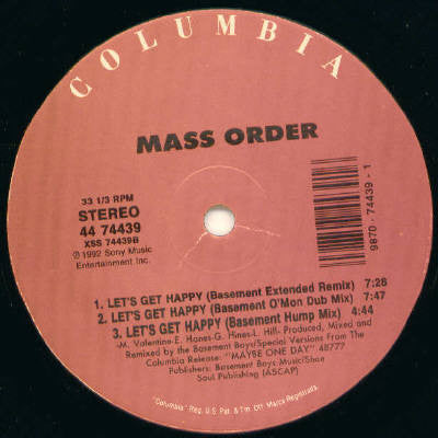 Mass Order : Let's Get Happy (12")