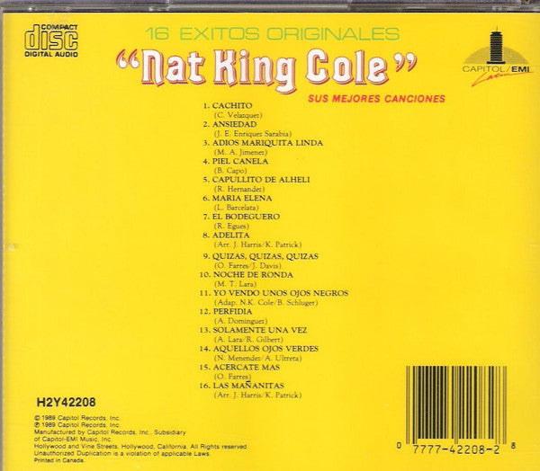 Nat King Cole : Sus Mejores Canciones  (CD, Comp)