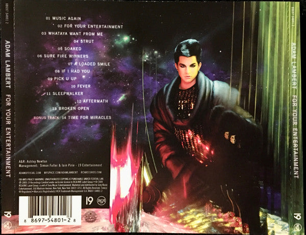 Adam Lambert : For Your Entertainment (CD, Album)