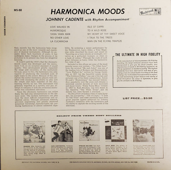Johnny Cadente : Harmonica Moods (LP)
