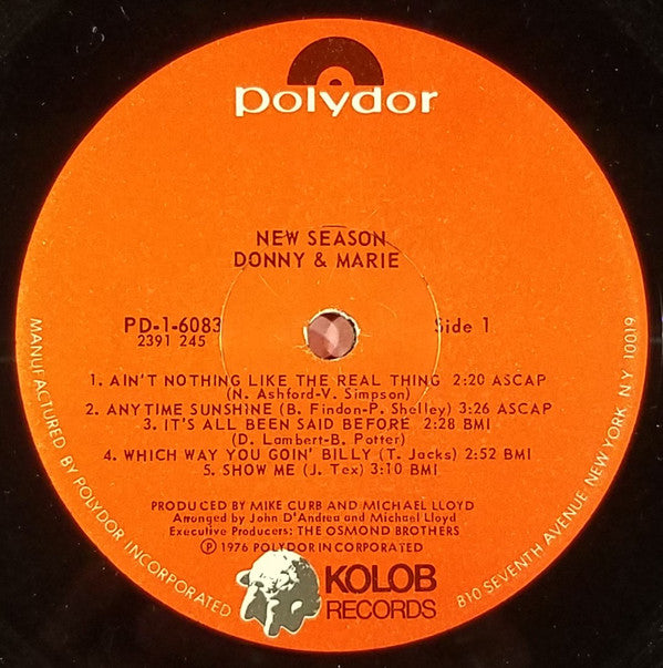 Donny & Marie Osmond : New Season (LP, Album, Ric)