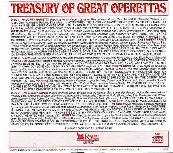 Various : Treasury Of Great Operettas (3xCD, Comp + Box)