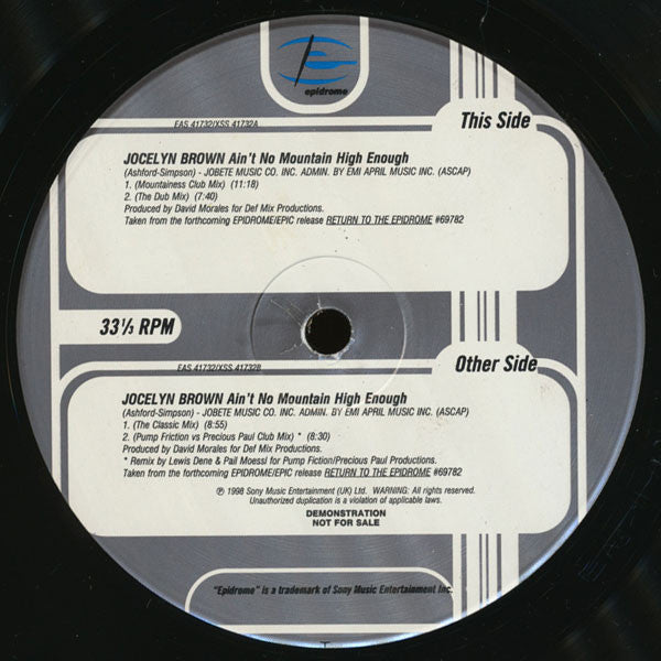 Jocelyn Brown : Ain't No Mountain High Enough (12", Promo)