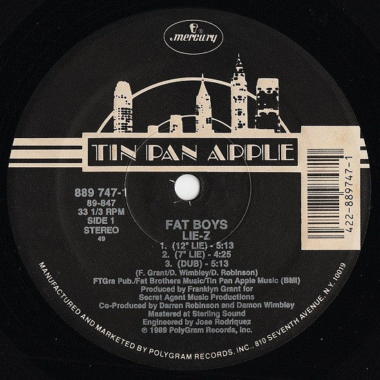 Fat Boys : Lie-Z (12")