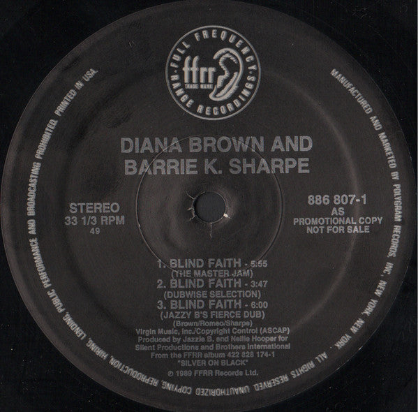 Diana Brown & Barrie K Sharpe : Blind Faith (12", Promo)