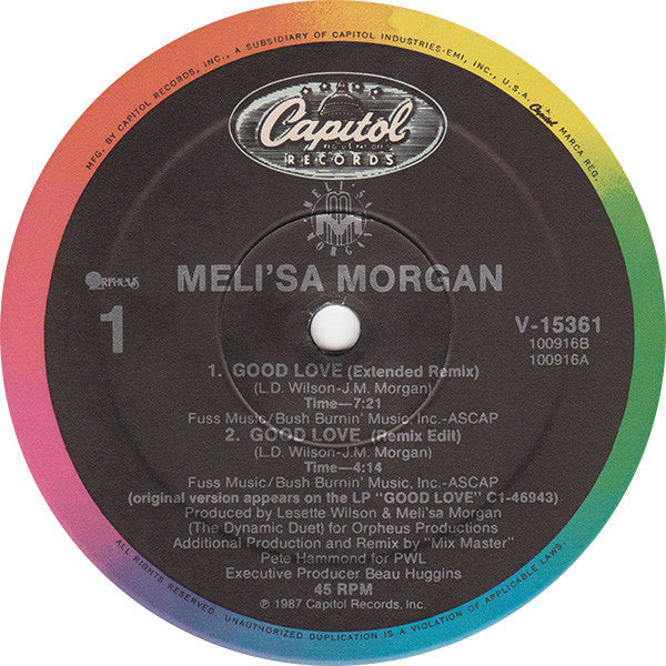 Meli'sa Morgan : Good Love (12")