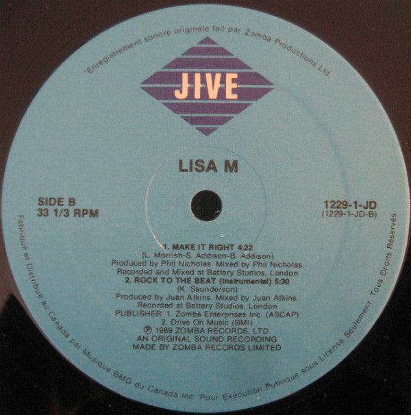 Lisa Moorish : Rock To The Beat (12")