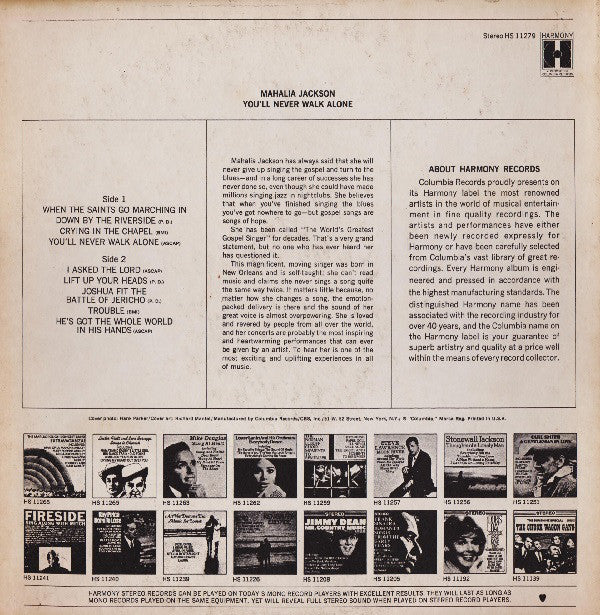 Mahalia Jackson : You'll Never Walk Alone (LP, Comp)