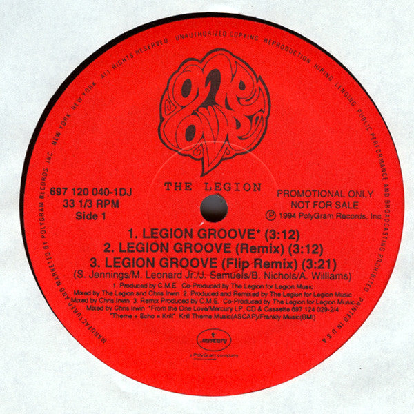 The Legion : Legion Groove (12", Single, Promo)