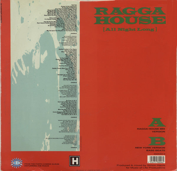 Simon Harris Starring Daddy Freddy : Ragga House (All Night Long) (12")