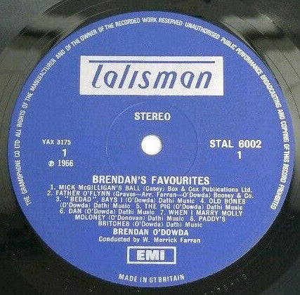 Brendan O'Dowda : Brendan's Favourites (LP, RE, RP)