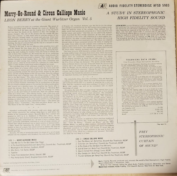 Leon Berry : Merry-Go-Round & Circus Calliope Music, Vol. 5 (LP, Album)
