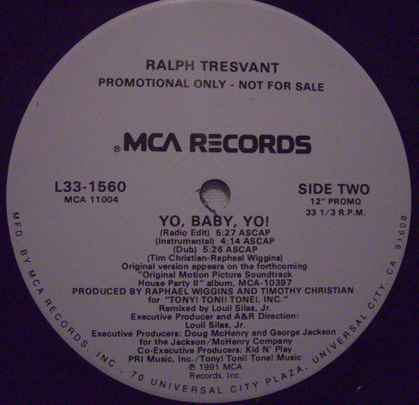 Ralph Tresvant : Yo, Baby, Yo! (12", Promo)