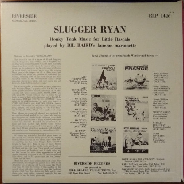 Slugger Ryan : Plays Honky Tonk Music For Little Rascals (LP, Album, RE, Blu)