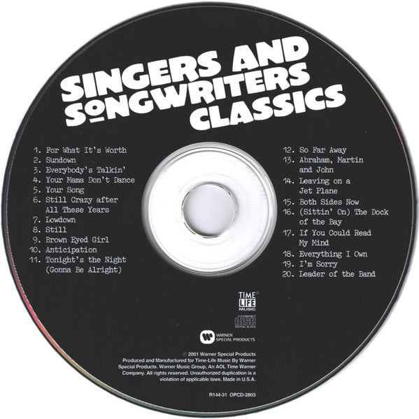 Various : Singers And Songwriters Classics (CD, Comp)