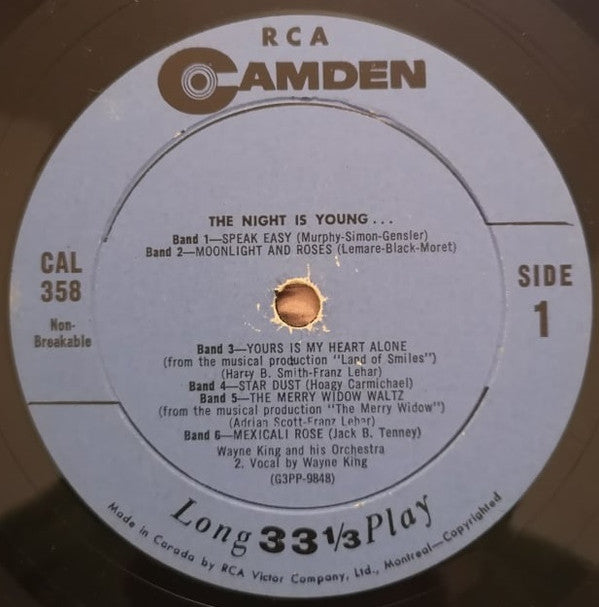 Wayne King And His Orchestra : The Night Is Young (LP, Album)