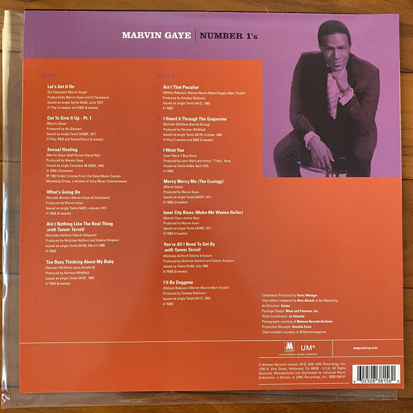 Marvin Gaye : Number 1's (LP, Album, Comp, Ltd, RE, Pur)