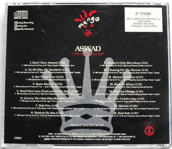 Aswad : Crucial Tracks (Best Of Aswad) (CD, Comp, Club)
