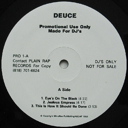 Deuce (13) : Eye's On The Black (12", Promo)