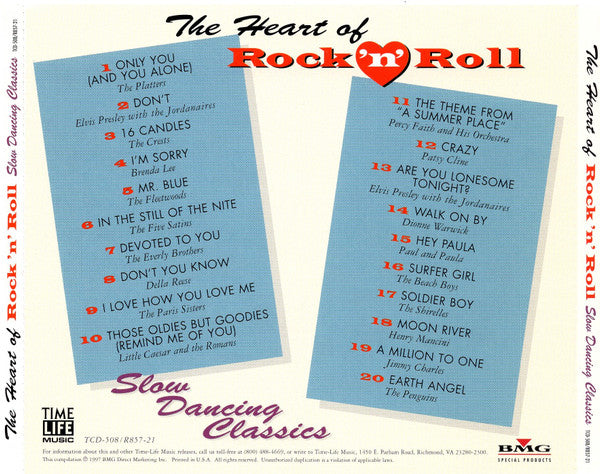 Various : The Heart Of Rock 'N' Roll - Slow Dancing Classics (CD, Comp)