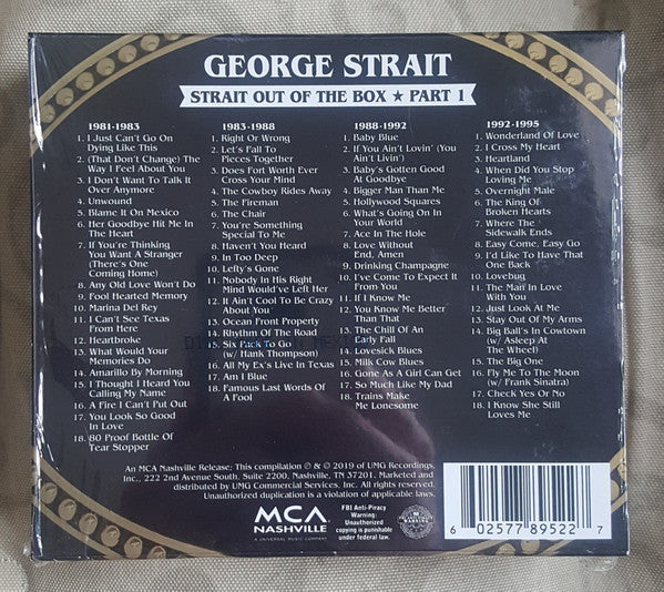 George Strait : Strait Out Of The Box: Part 1 (4xCD, Comp + Box, RE)