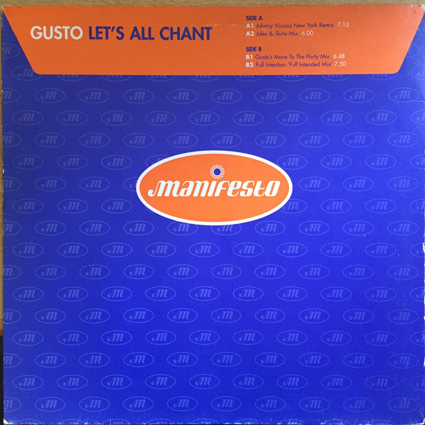 Gusto : Let's All Chant (12")