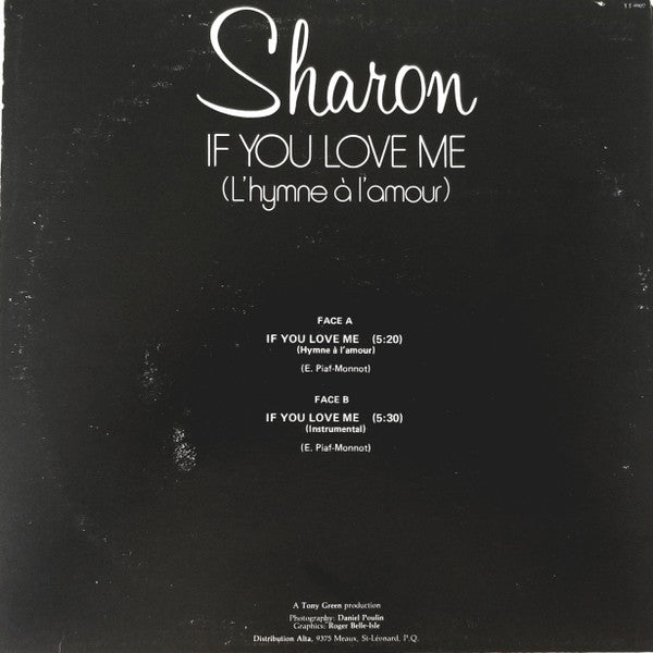 Sharon : If You Love Me (12", Blu)