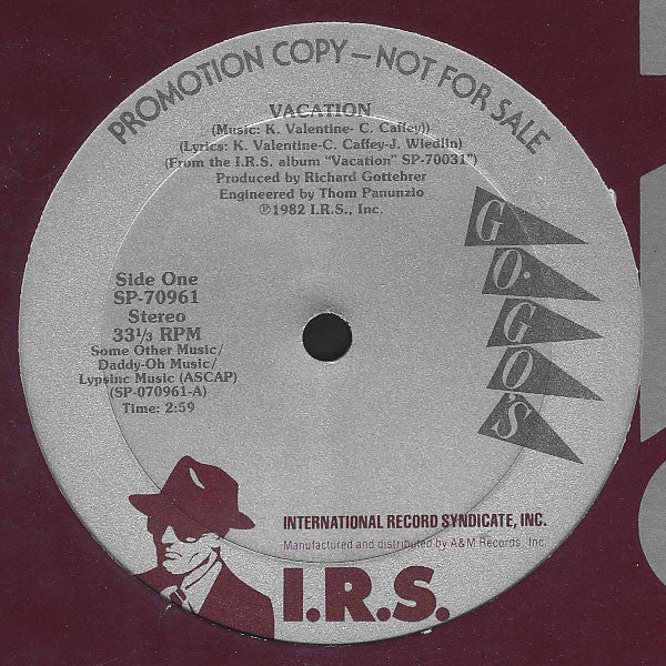 Go-Go's : Vacation / Beatnik Beach (12", Promo)