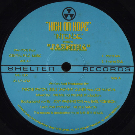 Intense (2) Presents Jazmina : High On Hope (2x12", Ltd)