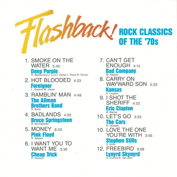 Various : Flashback! Rock Classics Of The '70s (CD, Comp, Club)