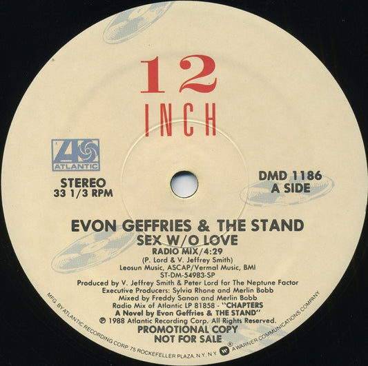 Evon Geffries And The Stand : Sex W/O Love (12", Promo)