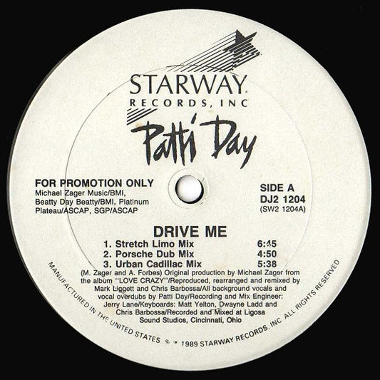 Patti Day : Drive Me (12", Promo)