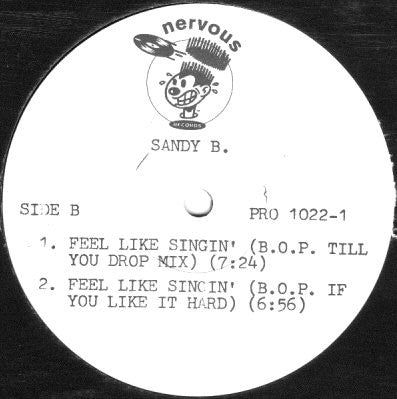 Sandy B : Feel Like Singin' (12", Promo)