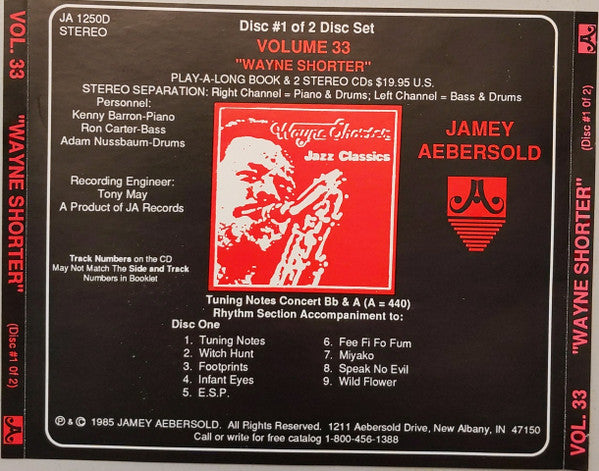 Jamey Aebersold : Volume 33 Wayne Shorter (2xCD, RE)