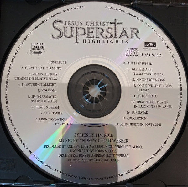 Tim Rice, Andrew Lloyd Webber : Highlights From Jesus Christ Superstar (CD)