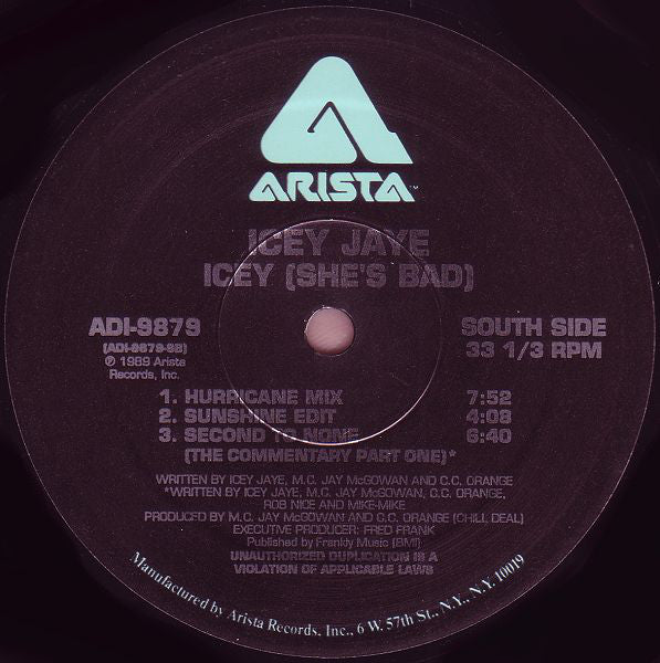 Icey Jaye : Icey (She's Bad) (12")