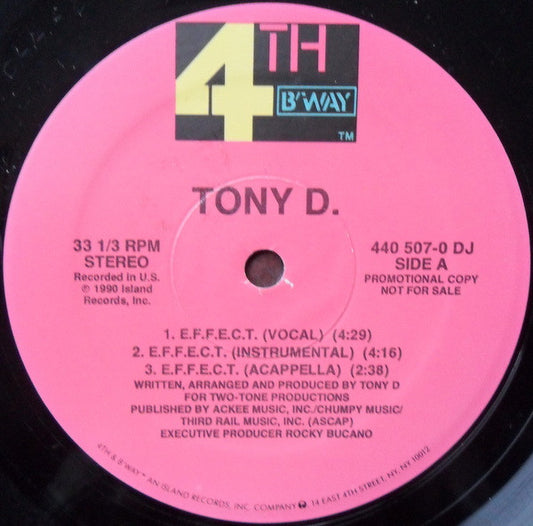 Tony D : E.F.F.E.C.T. (12", Promo)