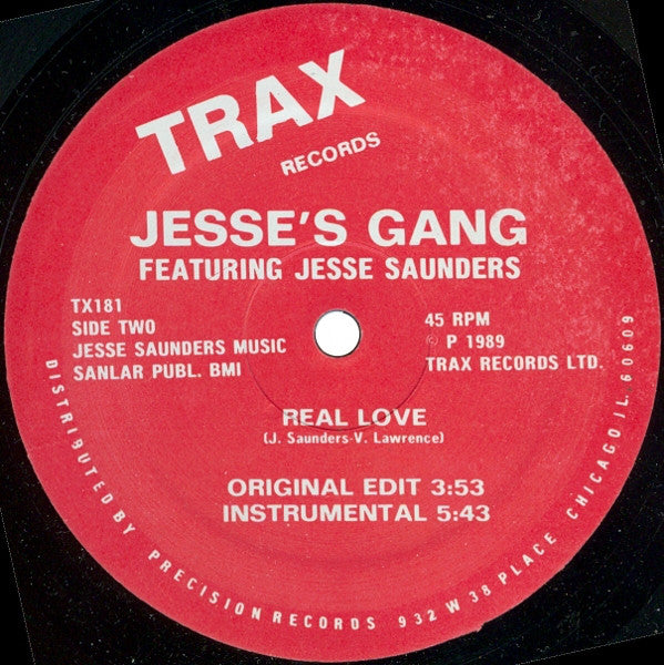 Jesse's Gang Featuring Jesse Saunders : Real Love (12")
