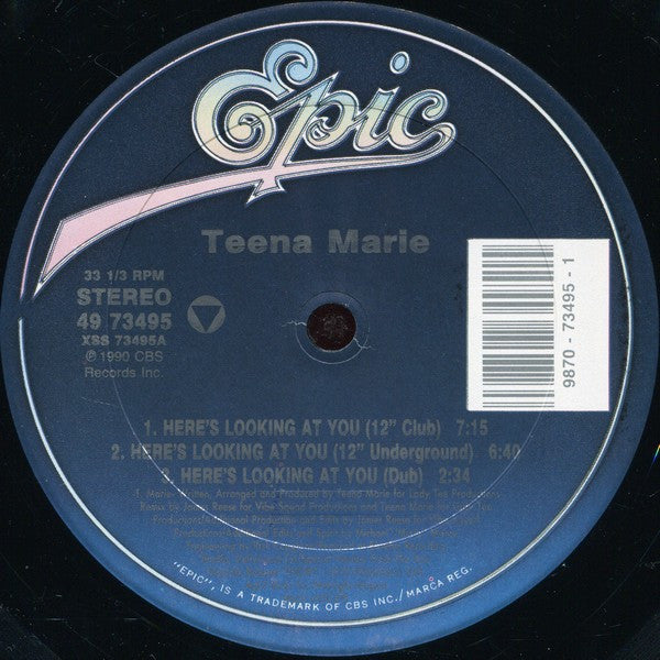 Teena Marie : Here's Looking At You (12", Single)