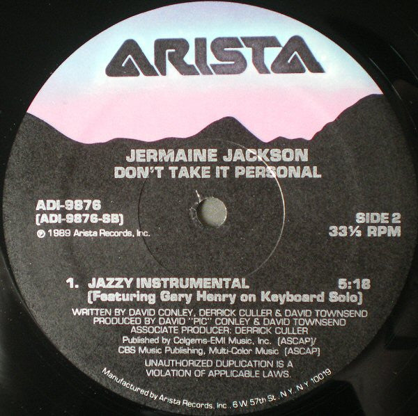 Jermaine Jackson : Don't Take It Personal (12", Single)