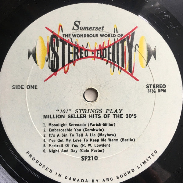 101 Strings : Million Seller Hit Songs Of The 30's (LP)