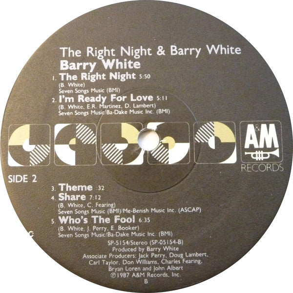 Barry White : The Right Night & Barry White (LP, Album)